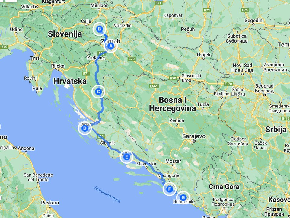 Authentic Croatia Tour 2023 Map 